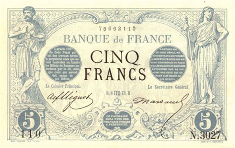5 French Francs Banknote Noir Exchange Yours For Cash Today