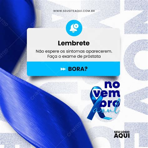 Post Feed Psd Novembro Azul Social Media Apoie Essa Causa Download Criativo Dahora