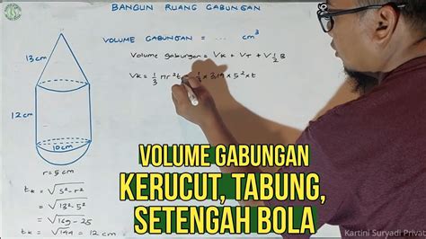 Cara Mudah Menghitung Volume Gabungan Bangun Ruang Kerucut Tabung Dan