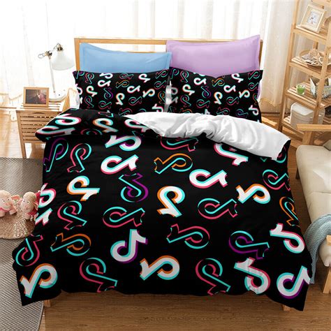 3d Tik Tok Bedding Set Duvet Cover Comforter Cover Pillow Case Twin