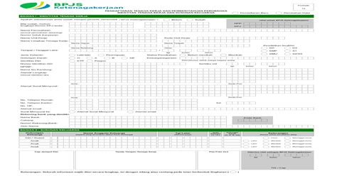 F1a Formulir pendaftaran tenaga kerja pada BPJS ...