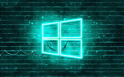 Descargar Fondos De Pantalla Windows 10 Turquesa Logotipo De 4k