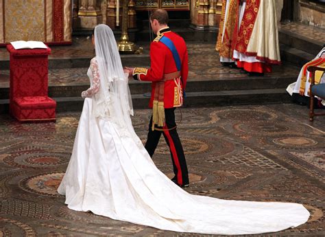 Britains Prince William And Kate Middleton Sit During Their Wedding Ceremony In Westminster