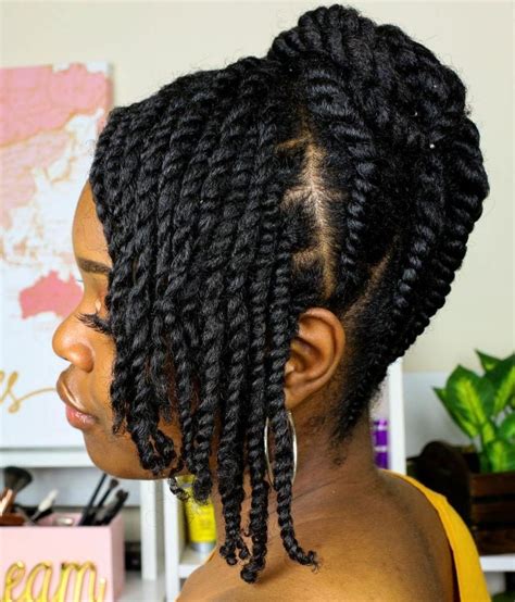 Upswept Protective Updo Hairstyle Protective Hairstyles For Natural Hair Natural Hair Twists