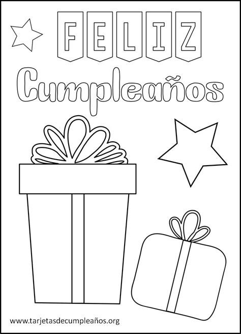 Tarjetas de Cumpleaños para Colorear y pintar Imágenes 🎂 🎉