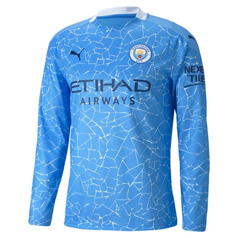 Manchester City Home Long Sleeve Football Shirt 2021 Soccerlord