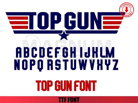 Top Gun Font Set Font Onlyalphabet Top Gun Letters Top Gun Etsy