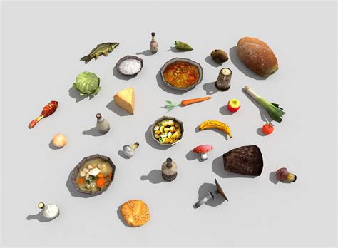 3d Asset Huge Low Poly Food Collection Cgtrader