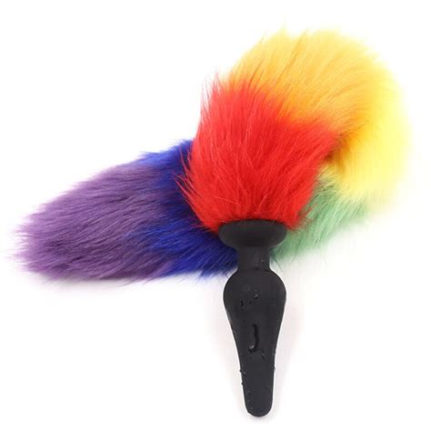 Colorful Tail Silicone Anal Plug Adult Flirting Anus Stimulator