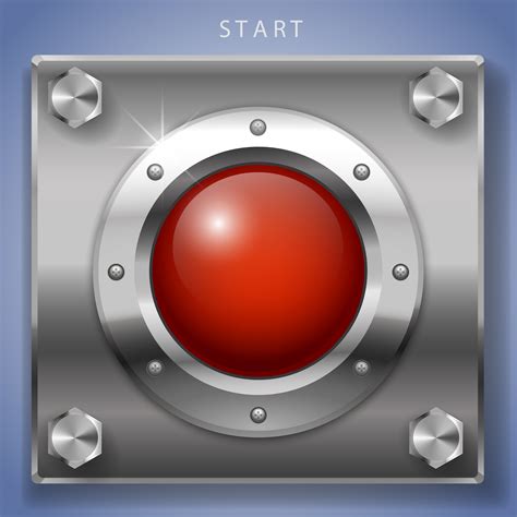 Big Red Round Button Ignition 623656 Vector Art At Vecteezy