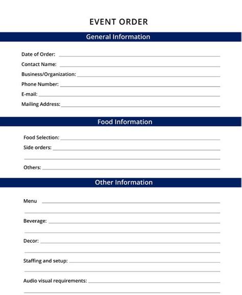 order form templates   ms word excel