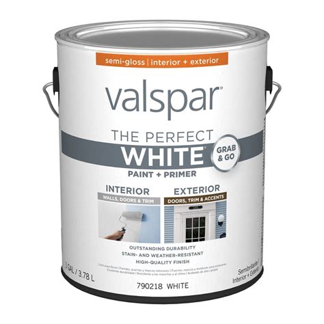 Shop Valspar Semi Gloss Perfect White Latex Paint And Primer In One
