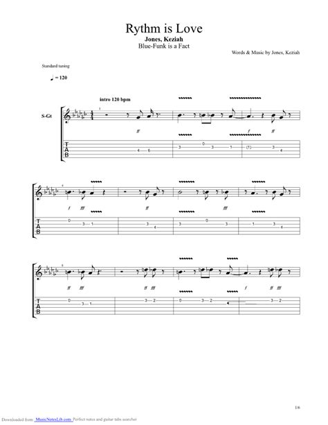 How to play rhythm guitar. Rythm Is Love guitar pro tab by Keziah Jones ...