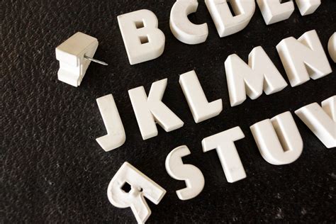 Vintage White Ceramic Push Pins Alphabet Letters A To Z 26 Pins C19