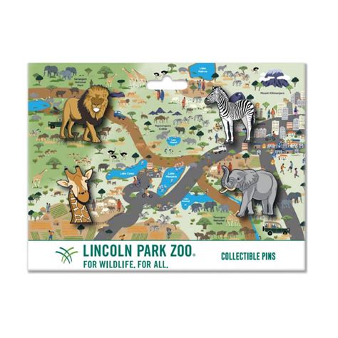 Muzemerch Lincoln Park Zoo Map Enamel Pin Set