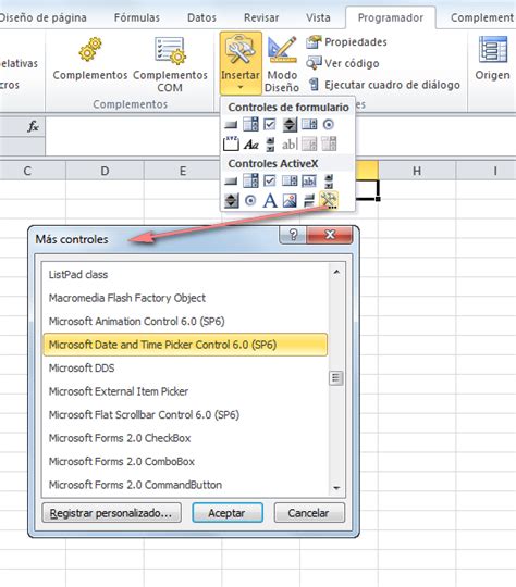 Usar El Control Calendario En Excel 2010 Jld Excel En Castellano