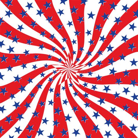 Red White And Blue Stars On Swirl Background Stock Vector