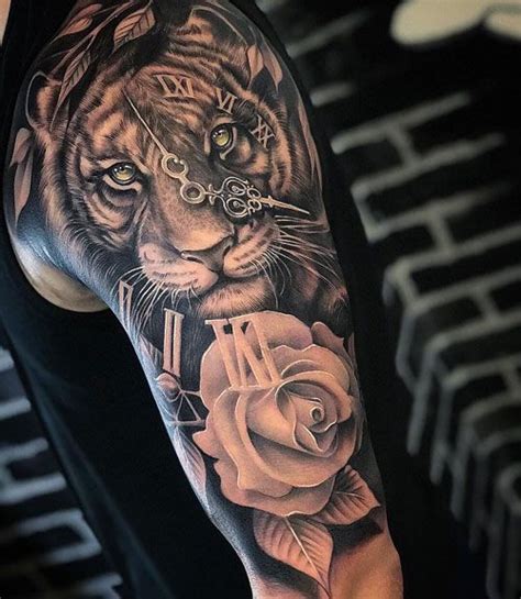 Cool Tiger Rose Shoulder Tattoo Ideas Shoulder Tattoos