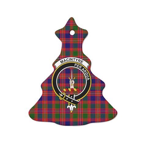 Scottish Macintyre Clan Crest Tartan Ceramic Ornament