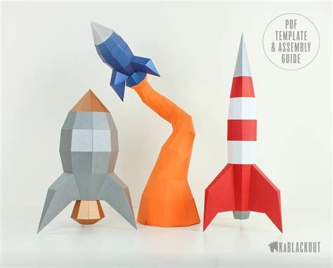 Rocket Papercraft Bundle Offer Rocket Template Pack Diy Paper Rocket