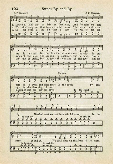 Sweet By And By Printable Antique Hymn Page Hymns Lyrics Sweet By