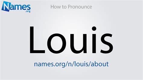 How To Pronounce Louis Youtube