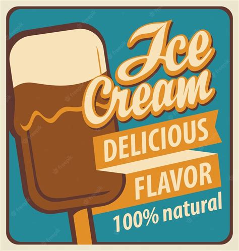 Premium Vector Ice Cream Banner In Retro Style