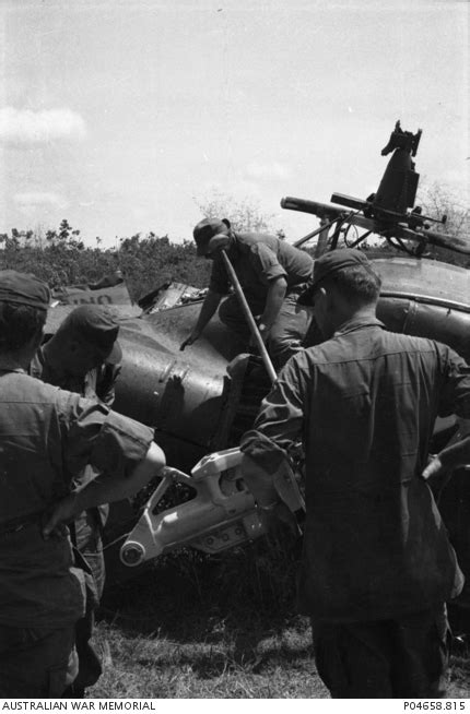A Crashed Uh 1h Helicopter Gunship From The United States Us 190th