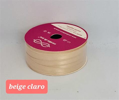 Cinta De Raso Doble Fas N1 X 50 Metros Beige Claro Andrea