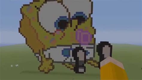 Spongebob Minecraft Pixel Art ~ Baby Spongebob Squarepants Youtube