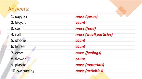 Mass And Count Nouns Exercises Youtube