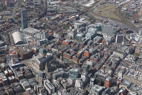 Aerial Photography Of Manchester High Level View Of Central Manchester