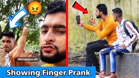 showing finger prank part 8 prakash peswani prank youtube