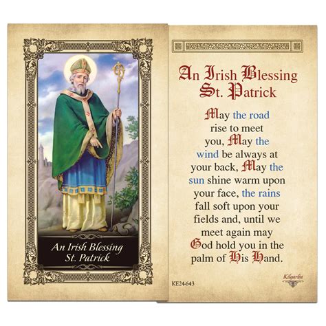 An Irish Blessing St Patrick Kilgarlin Laminated Prayer Card Miracle