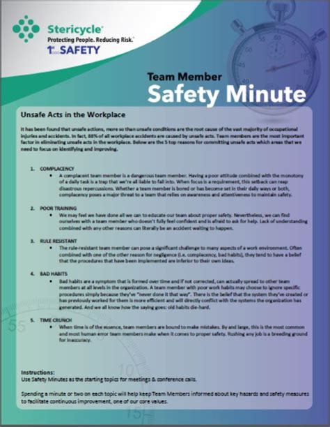5 Minute Safety Topics