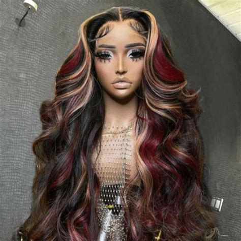 Unice Multi Color Highlights 13x4 Rainbow Lace Front Wig Loose Wave
