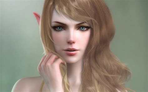 3d Elf Elves Face Fantasy Girls Graphics Hair 1080p Wallpaper