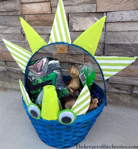 dinosaur easter basket the keeper of the cheerios