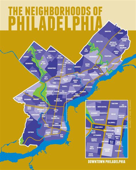 Map Of Philadelphia Neighborhood Surrounding Area And Suburbs Of
