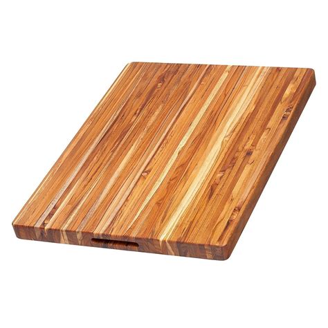 Teak Cutting Board Rectangle Carving Board With Hand Grip 24 X 18 X