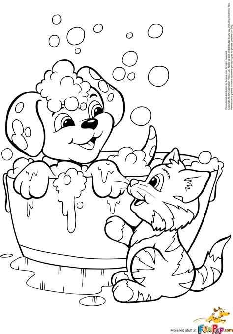 Puppy And Kitten Pictures To Color Free Printable Lisa Frank Coloring