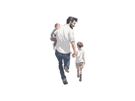 Premium Vector Watercolor Dad And Daughter Fathers Day Concept