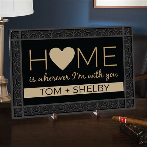 Home Is Wherever Im With You Personalized Home Decor Sign