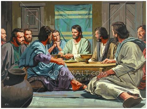 Jesus And His Twelve Disciples Are Reclining At A Table Jesus Is
