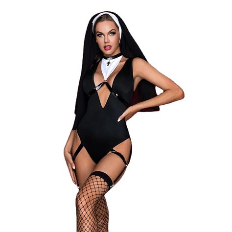Bad Habit Nun Costume Sexy Nun Costume Halloween Naughty Nun Cosplay Costume