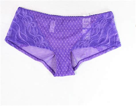 wacoal wacoal new purple women size xl diamond print floral lace briefs panties
