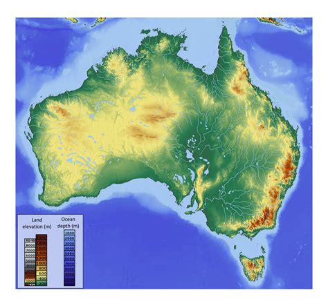 Detailed Elevation Map Of Australia Australia Oceania Mapsland