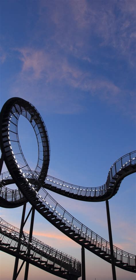 Download 1440x2960 Roller Coaster Germany Duisburg Shadow Wallpapers