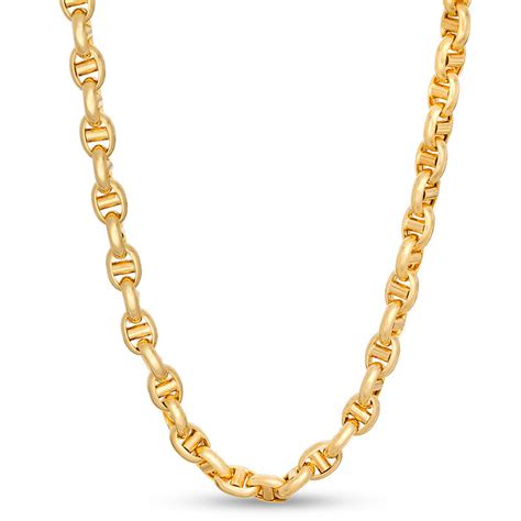 Made In Italy Mens 60mm Gucci Mariner Chain Necklace In 14k Gold 22