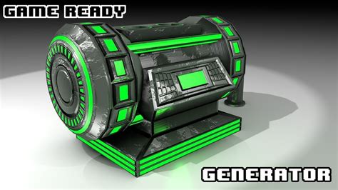 3d Model Game Ready Scifi Power Generator Vr Ar Low Poly Animated